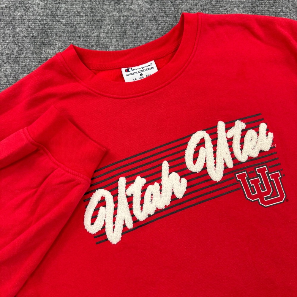 Champion Utah Utes Red‎ Long Sleeve Athletic Crewneck Sweatshirt Kids M